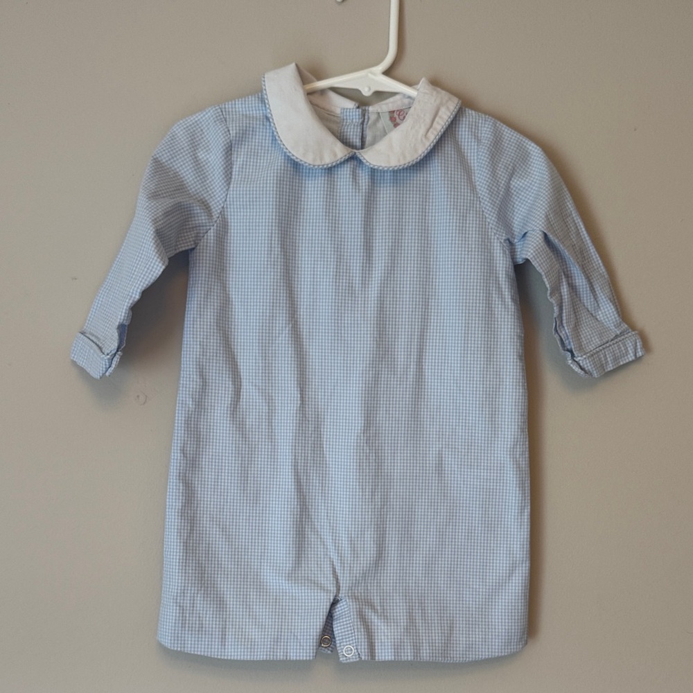 Classic Blue Gingham Peter Pan Collar romper